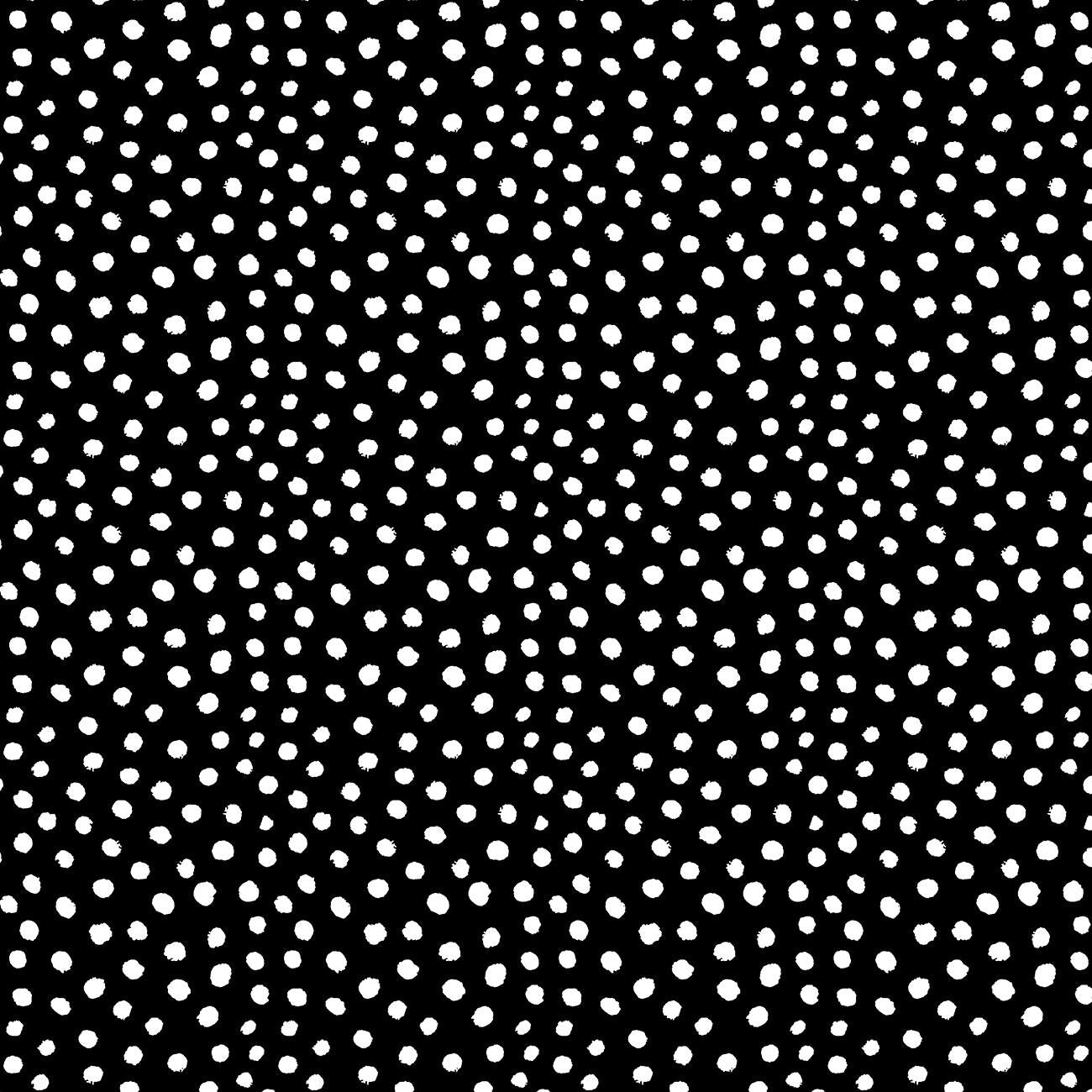 Advice From a Sunflower Black Irregular Dots Dots - 1/2 Yard Increments, Cut Continuously - by Timeless Treasures