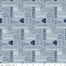 Clearance- Nobody Fights Alone Nurses Care in Blue - 1/2 Yard Increments, Cut Continuously - by Riley Blake Designs