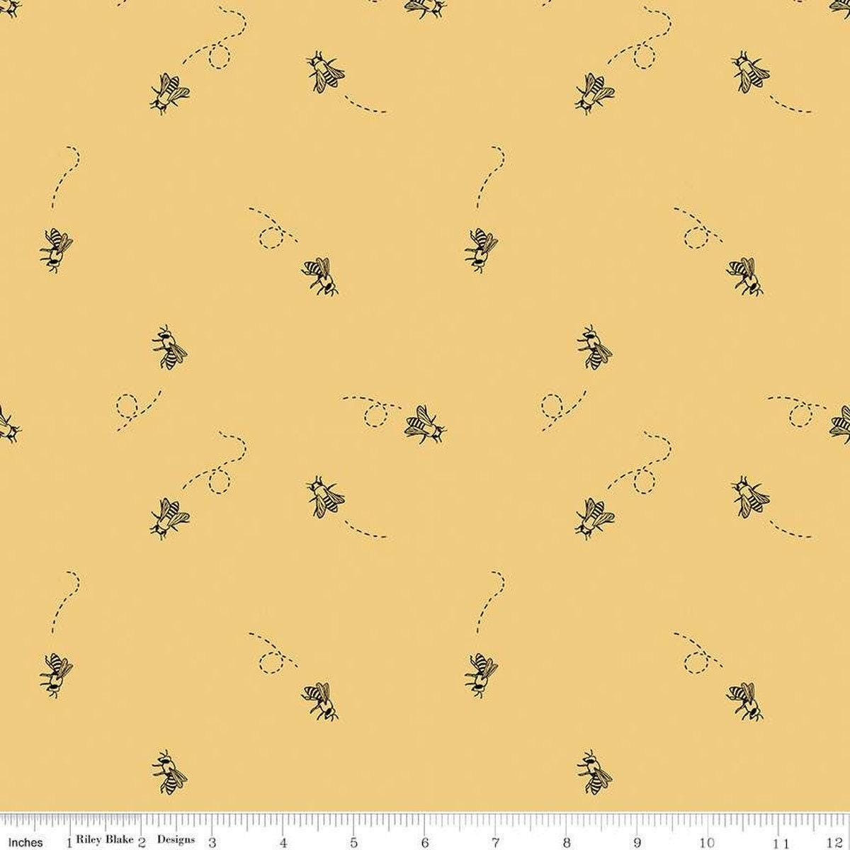 The Beehive State Bees in Honey - 1/2 Yard Increments, Cut Continuously - by Shealeen Louise for Riley Blake Designs