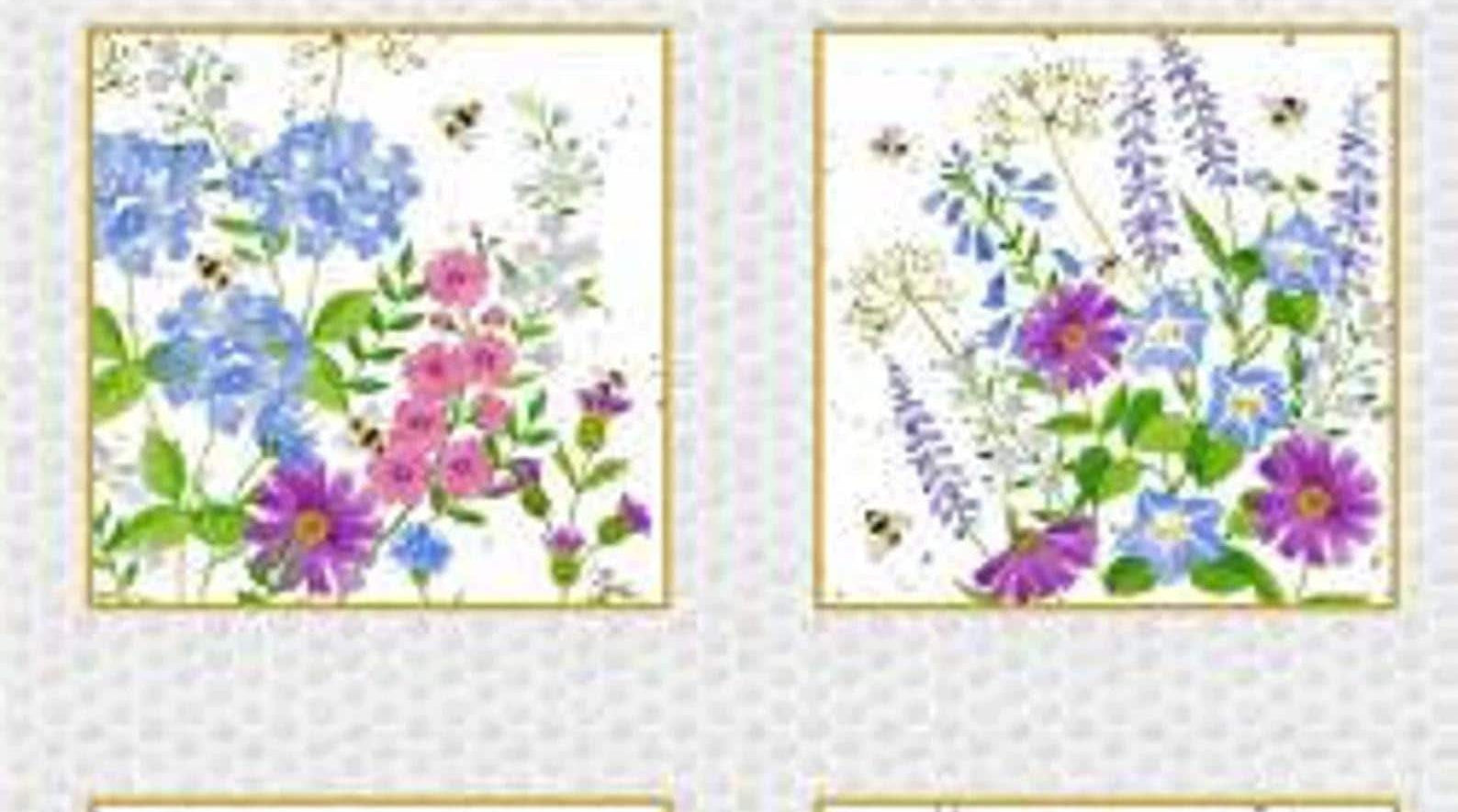 Buzzy Bee Multi 10x10" Block Panel by Henry Glass