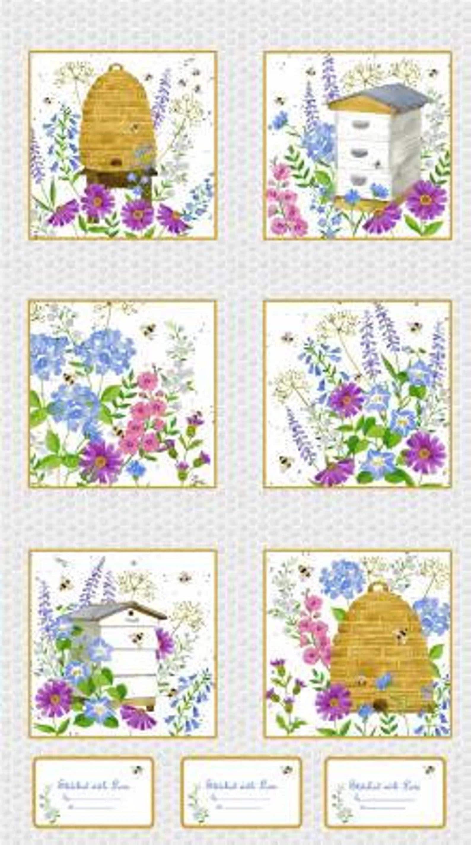 Buzzy Bee Multi 10x10" Block Panel by Henry Glass