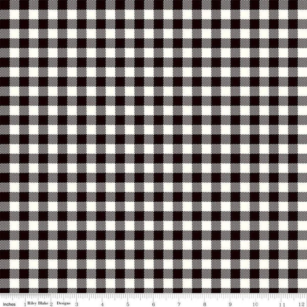 Wild At Heart Buffalo Plaid in Black - 1/2 Yard Increments, Cut Continuously - by Lori Whitlock for Riley Blake Designs