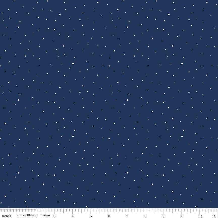 3 Yd Cut 108" Navy Dapple Dot Backing by Riley Blake Designs
