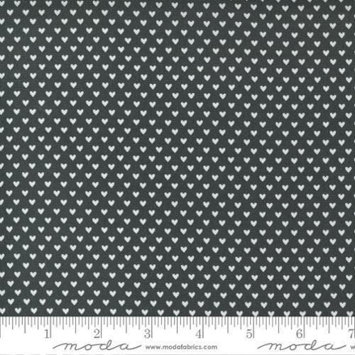 Flirt Tiny Hearts in Black and Cream - 1/2 Yard Increments, Cut Continuously - by Sweetwater for Moda Fabrics
