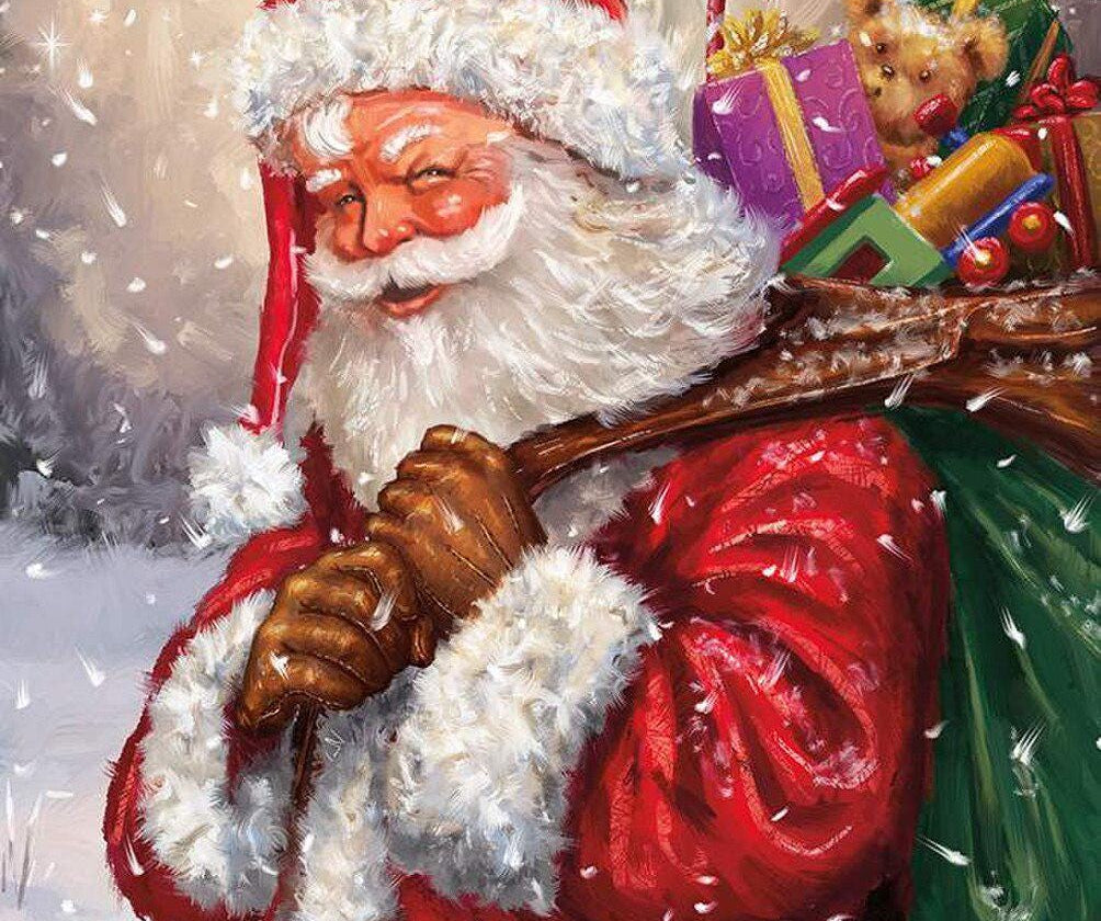 More Christmas Wishes Santa's Bag Panel by Riley Blake Designs
