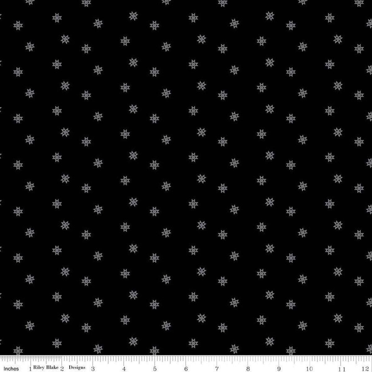 Blackout Ohio Star in Black - 1/2 Yard Increments, Cut Continuously - by Riley Blake Designs