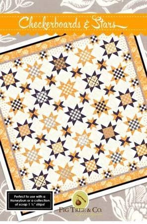 Checkerboards & Stars Quilt Pattern by Fig Tree Quilts