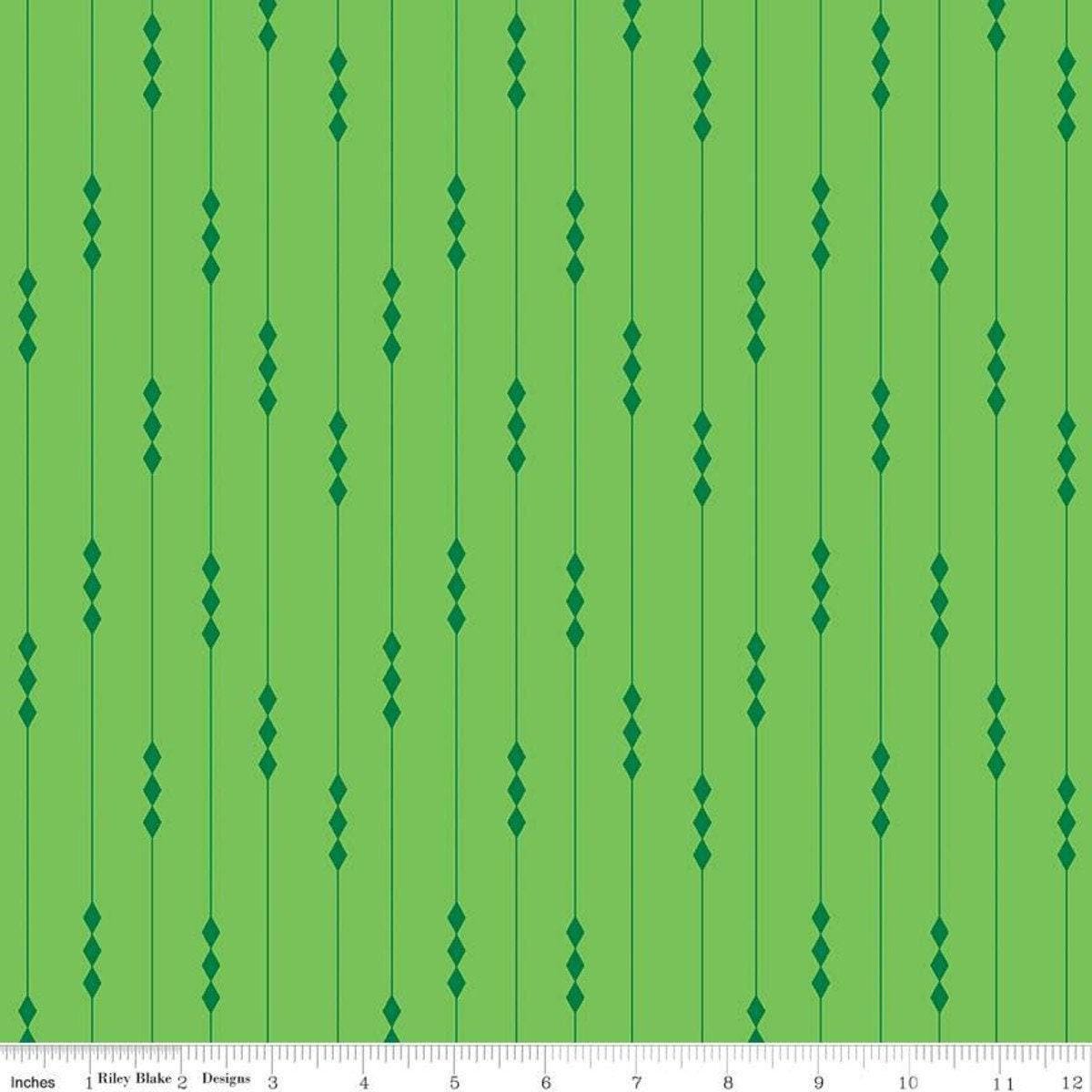 Clearance- Create Fairy Lights Green - 1/2 Yard Increments, Cut Continuously - by Quiet Play for Riley Blake Designs