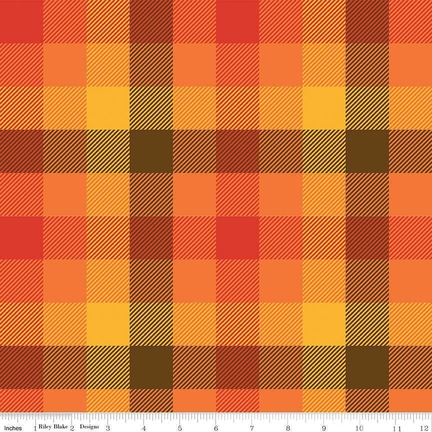 3 Yd Cut 108" Fall's In Town Checked in Multi Backing by Riley Blake Designs