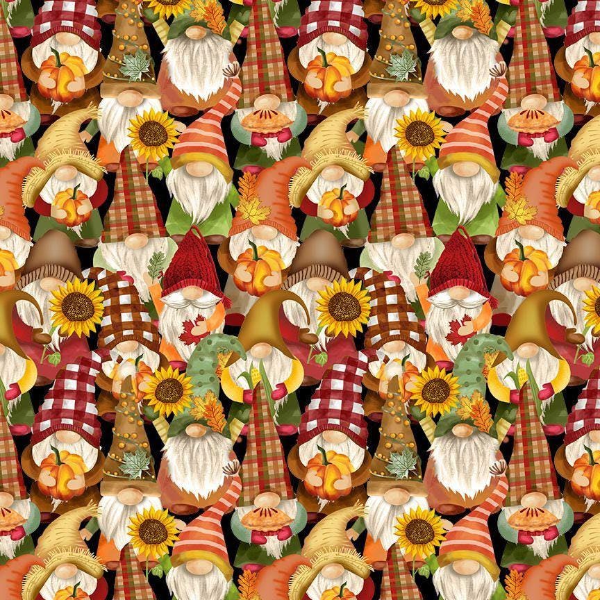Harvest Gnomes - 1/2 Yard Increments, Cut Continuously - by Timeless Treasures