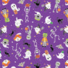 Glow-O-Ween Glow in the Dark Friends in Purple - 1/2 Yard Increments, Cut Continuously - by Kanvas Collection for Bernatex Fabrics