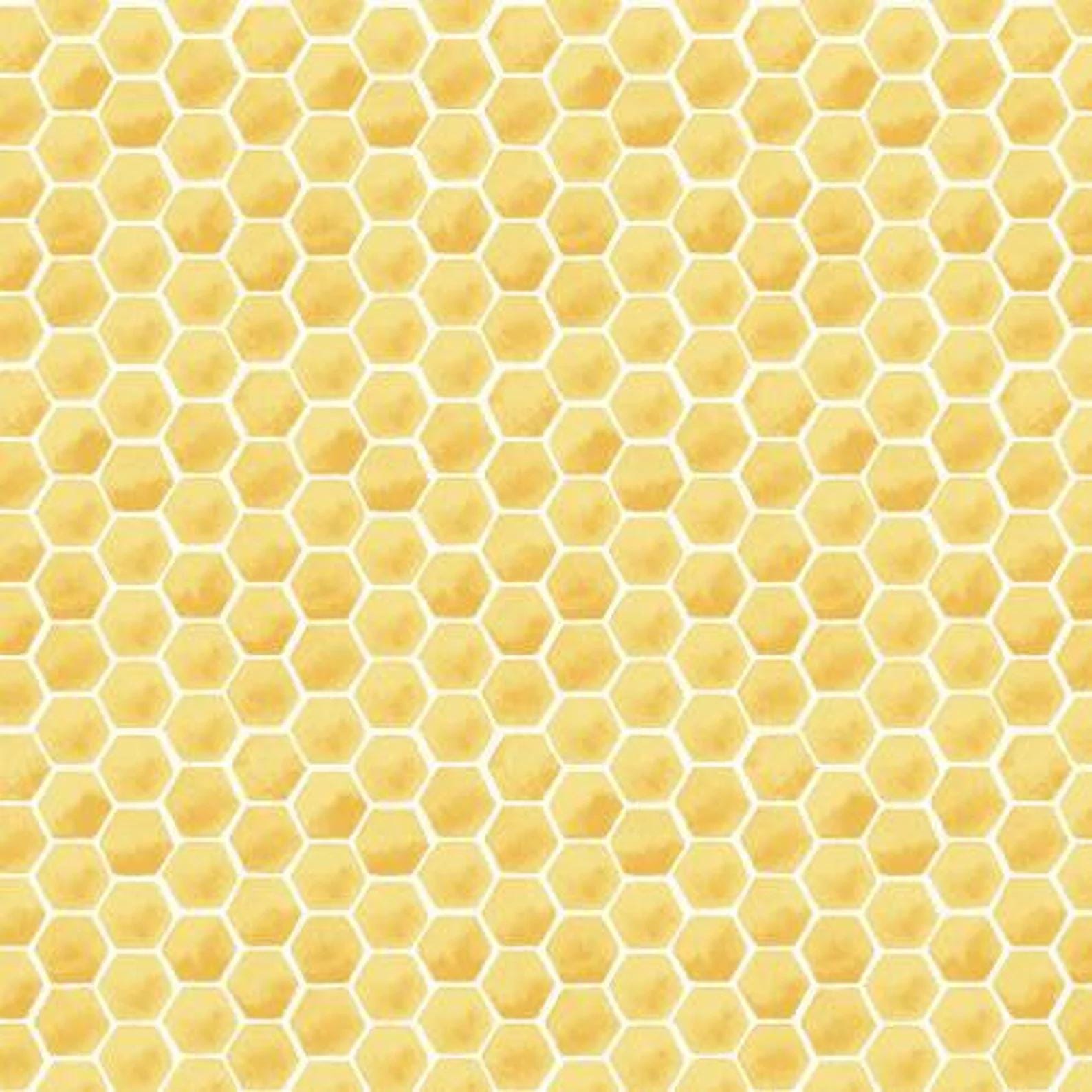 Buzzy Bee Honeycomb - 1/2 Yard Increments, Cut Continuously - by Henry Glass