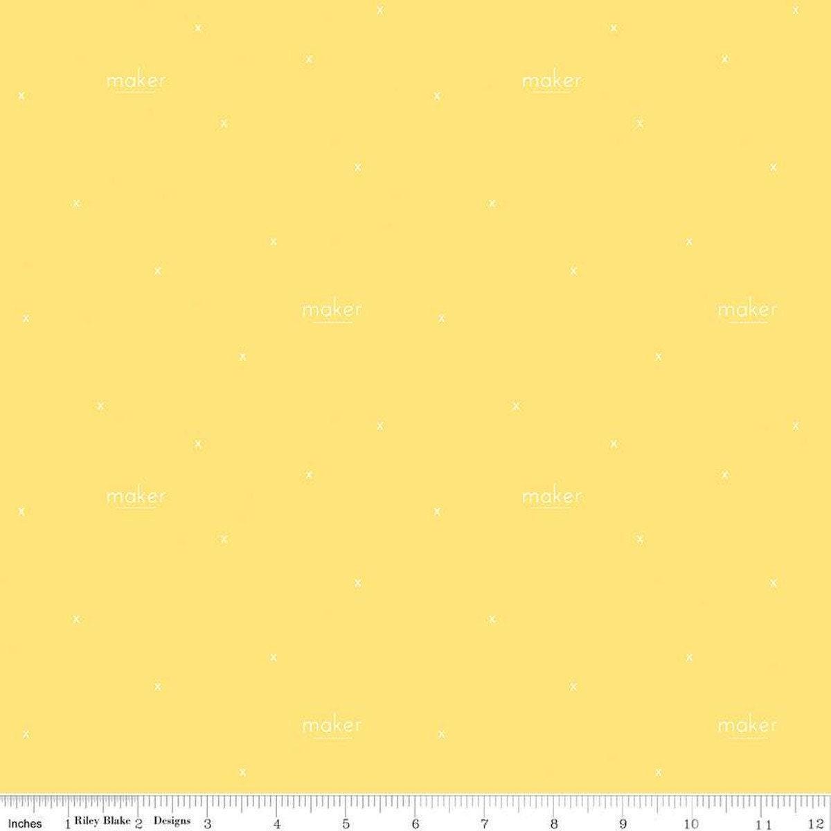 Make Maker in Yellow - 1/2 Yard Increments, Cut Continuously - by Kristy Lea of Quiet Play for Riley Blake Designs