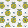 FFA Forever Blue Refreshed FFA Emblems in Off White - 1/2 Yard Increments, Cut Continuously - by Riley Blake Designs