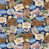 Lake House Signs in Navy - 1/2 Yard Increments, Cut Continuously - by Andi Metz Collection for Bernatex Fabrics