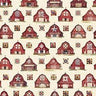 Heartland Barns in Cream - 1/2 Yard Increments, Cut Continuously - by Morris Creative Group for QT Fabrics