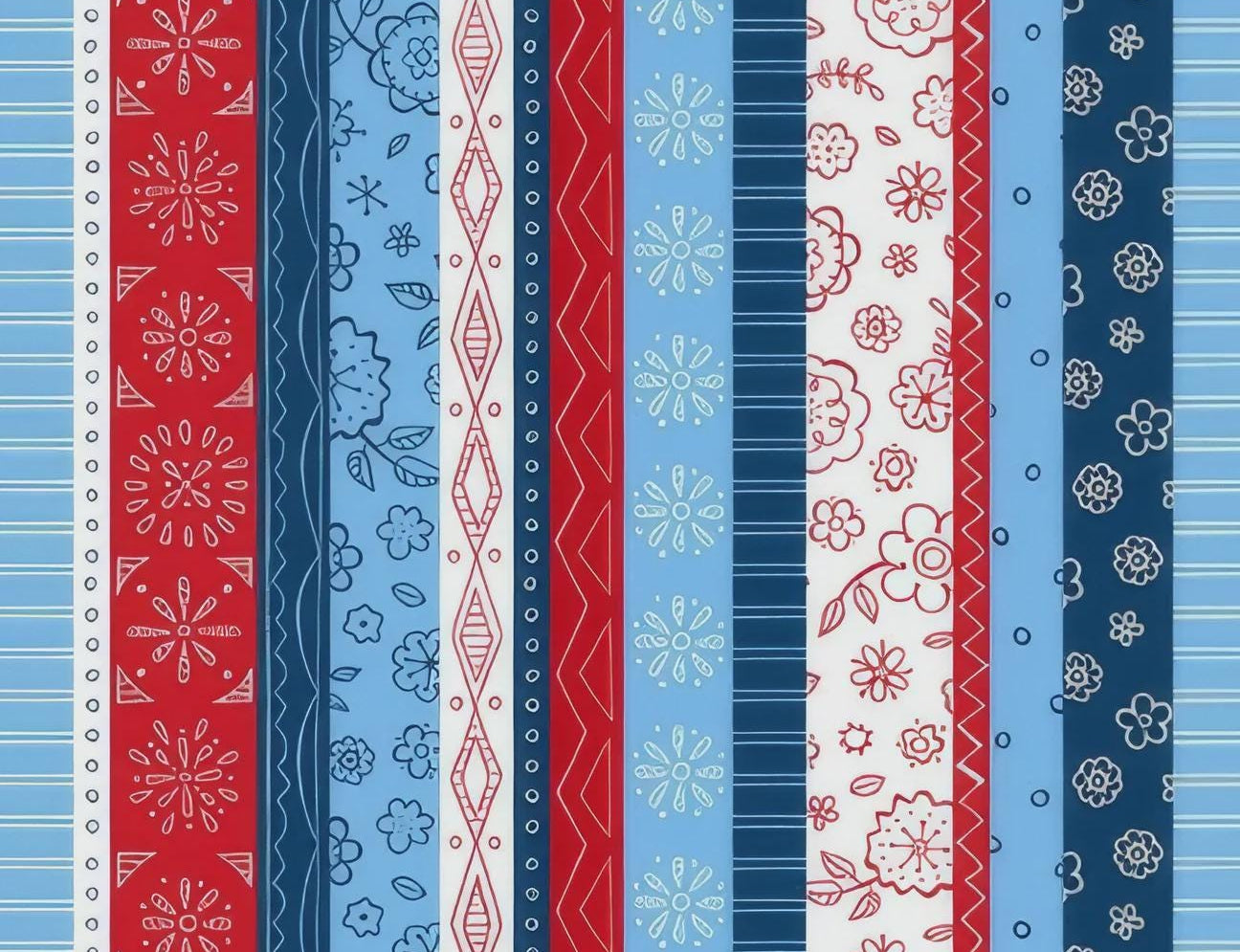 Colors of Summer Stripes in Multi - 1/2 Yard Increments, Cut Continuously - by Jackie Decker for Wilmington Prints