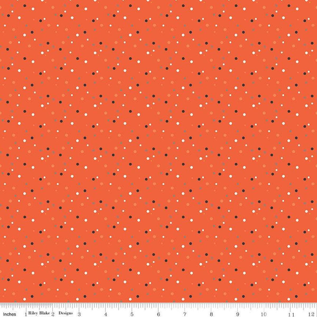 Hey Bootiful Dots in Persimmon - 1/2 Yard Increments, Cut Continuously - by My Mind's Eye for Riley Blake Designs