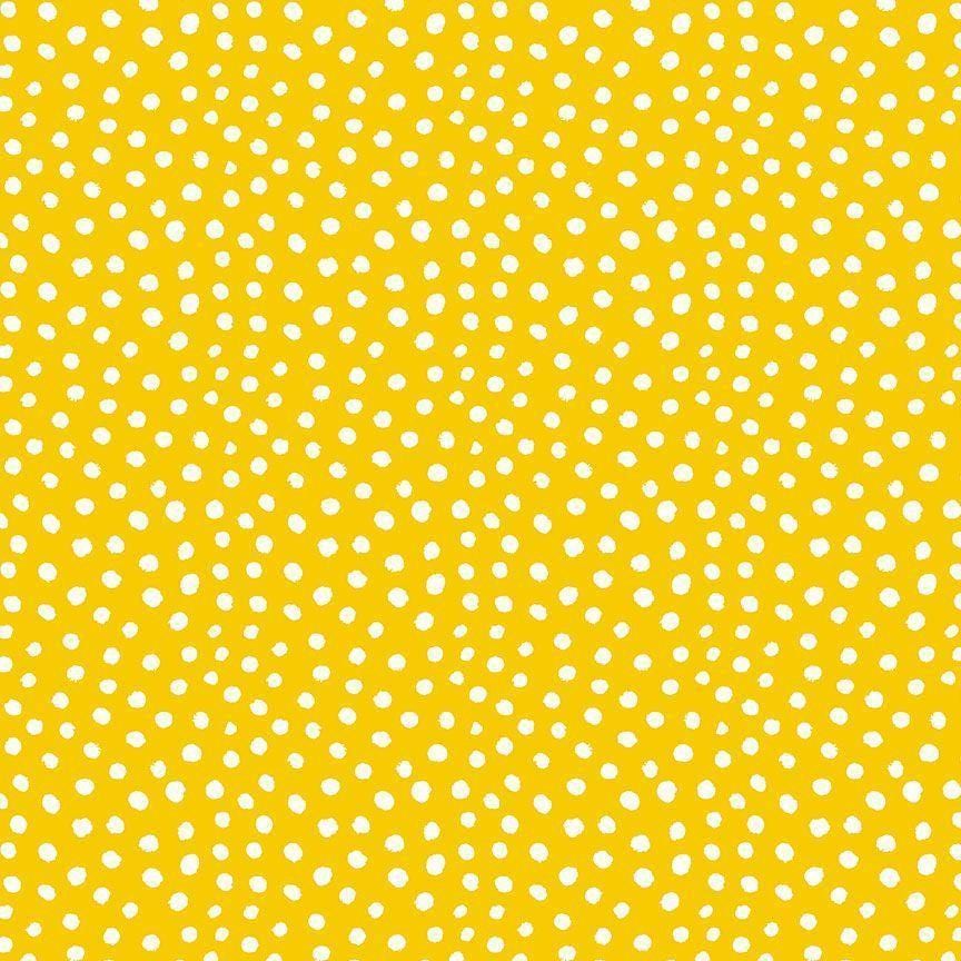Advice From a Sunflower Yellow Irregular Dots Dots - 1/2 Yard Increments, Cut Continuously - by Timeless Treasures
