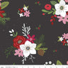 Clearance: Holly Holiday Main in Charcoal - 1/2 Yard Increments, Cut Continuously - by Christopher Thompson for Riley Blake Designs