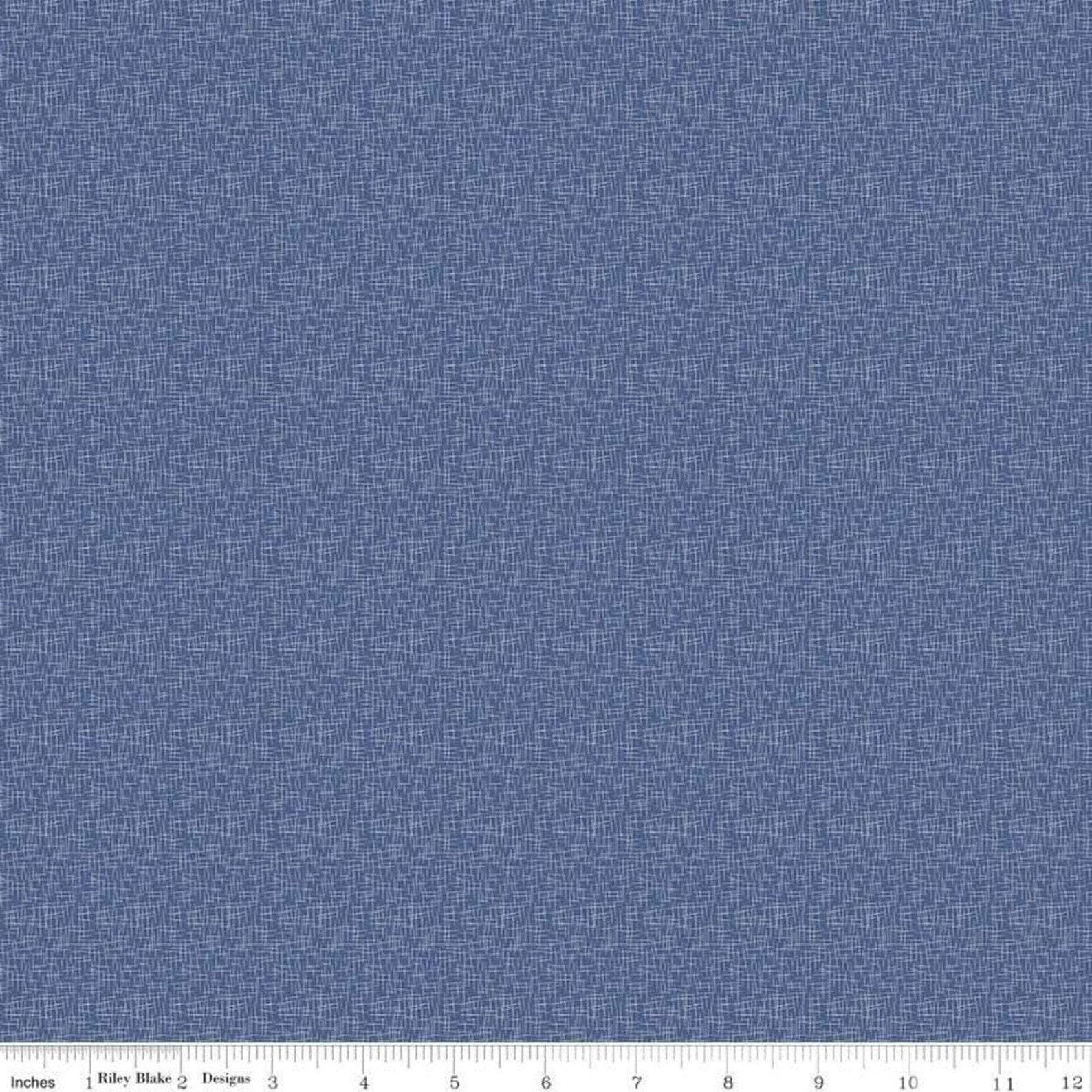 Denim and White Small Hashtag - 1/2 Yard Increments, Cut Continuously - by Riley Blake Designs