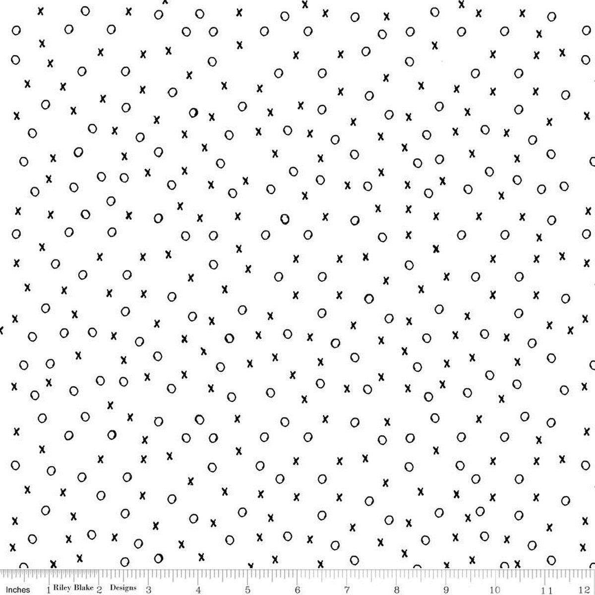 All My Heart XO in White - 1/2 Yard Increments, Cut Continuously - by J. Wecker Frisch for Riley Blake Designs