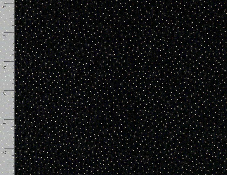 Golden Metallic Pin Dots - 1/2 Yard Increments, Cut Continuously - by Timeless Treasures