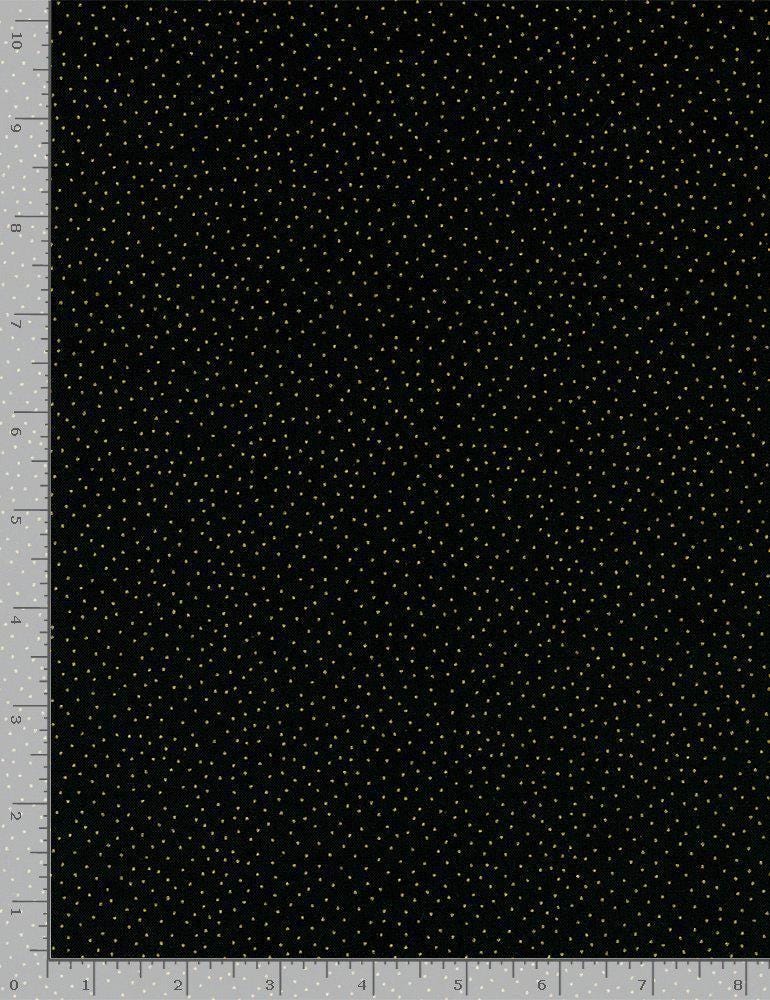 Golden Metallic Pin Dots - 1/2 Yard Increments, Cut Continuously - by Timeless Treasures