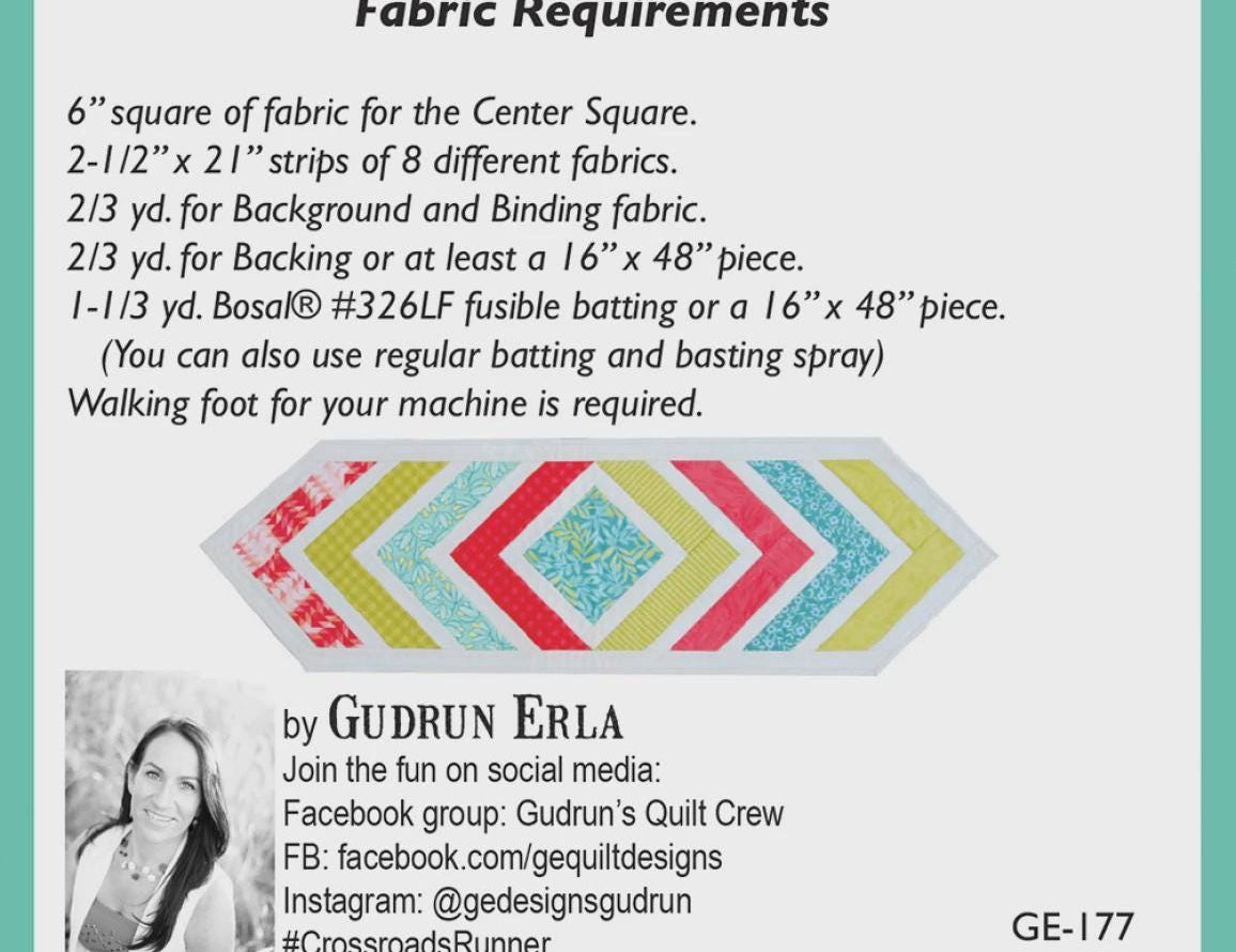 Crossroads Table Runner Pattern by GE Designs