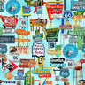 Route 66 Road Signs - 1/2 Yard Increments, Cut Continuously - by Timeless Treasures