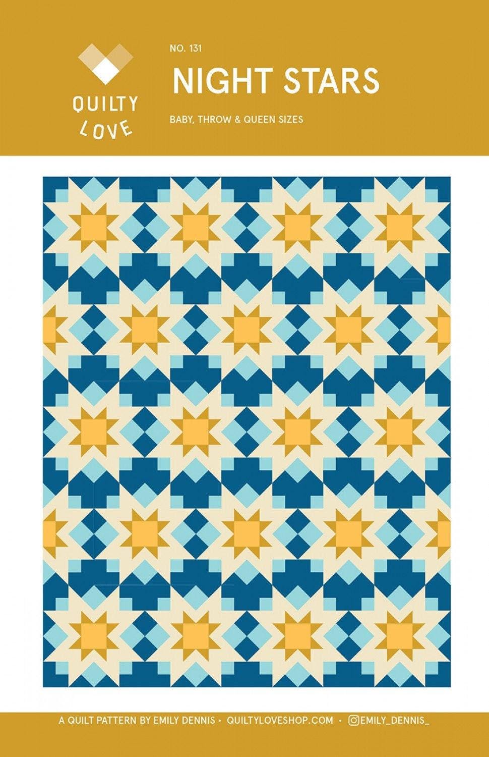 Night Stars Pattern by Quilty Love