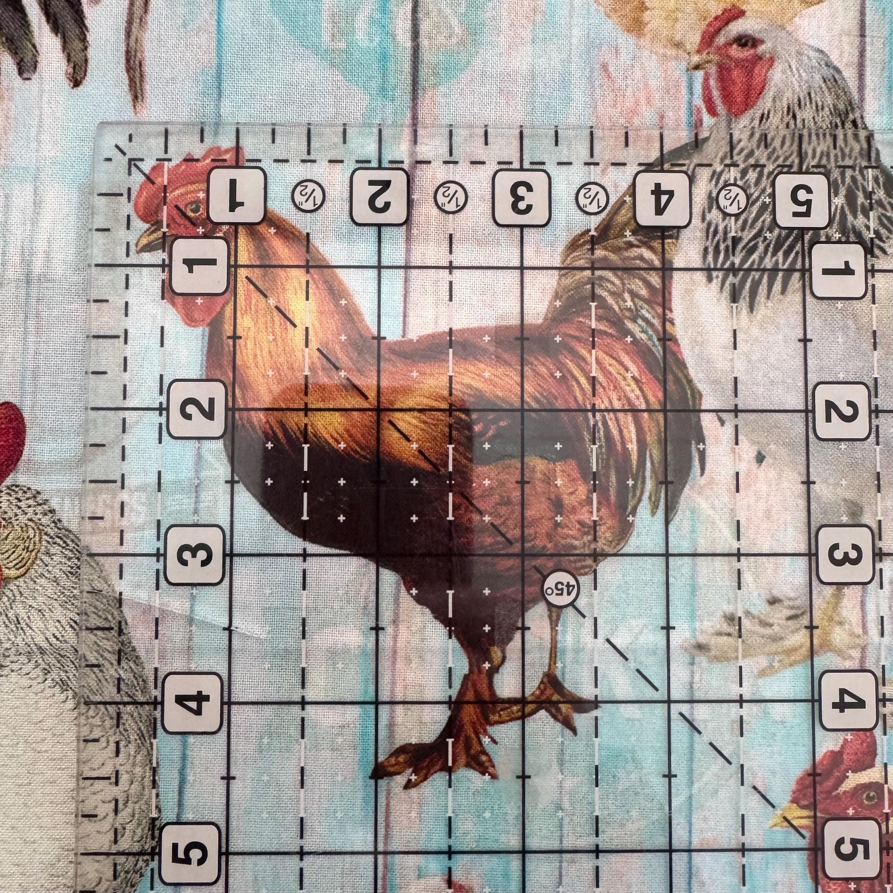 Farm Fresh Multi Chickens On Faded Fence - 1/2 Yard Increments, Cut Continuously - by Timeless Treasures
