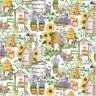 Bee Culture Busy Bee Farm in White - 1/2 Yard Increments, Cut Continuously - by Michael Miller