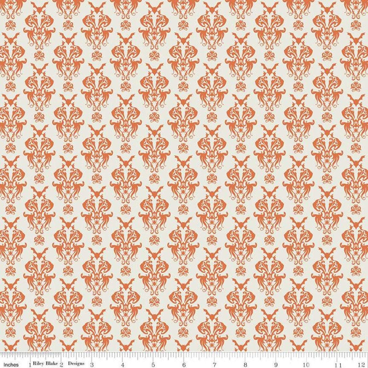 Spooky Hollow Damask in Eggshell - 1/2 Yard Increments, Cut Continuously - by Melissa Mortenson for Riley Blake Designs