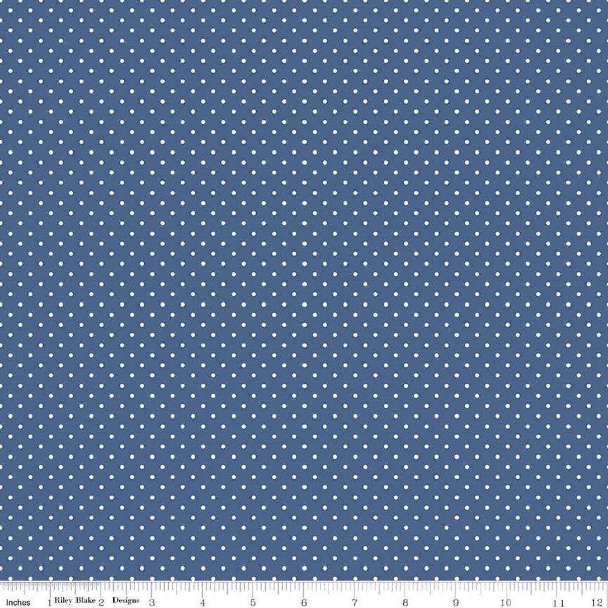 Swiss Dot Denim - 1/2 Yard Increments, Cut Continuously - by Riley Blake Designs
