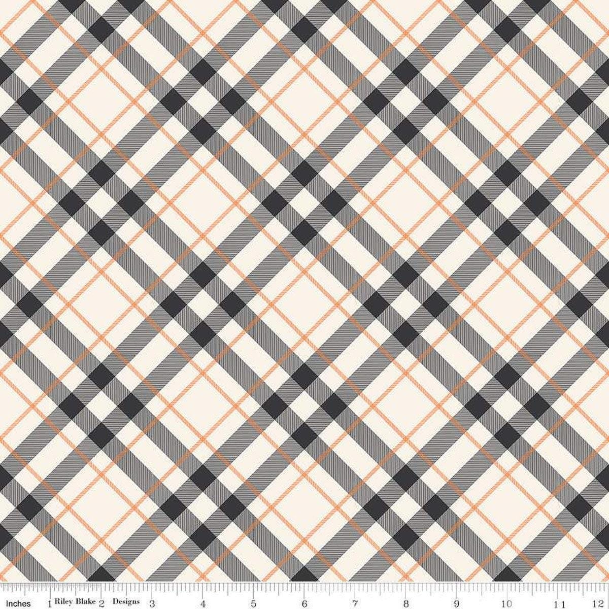 Hey Bootiful Plaid in Off White by My Mind's Eye for Riley Blake Designs