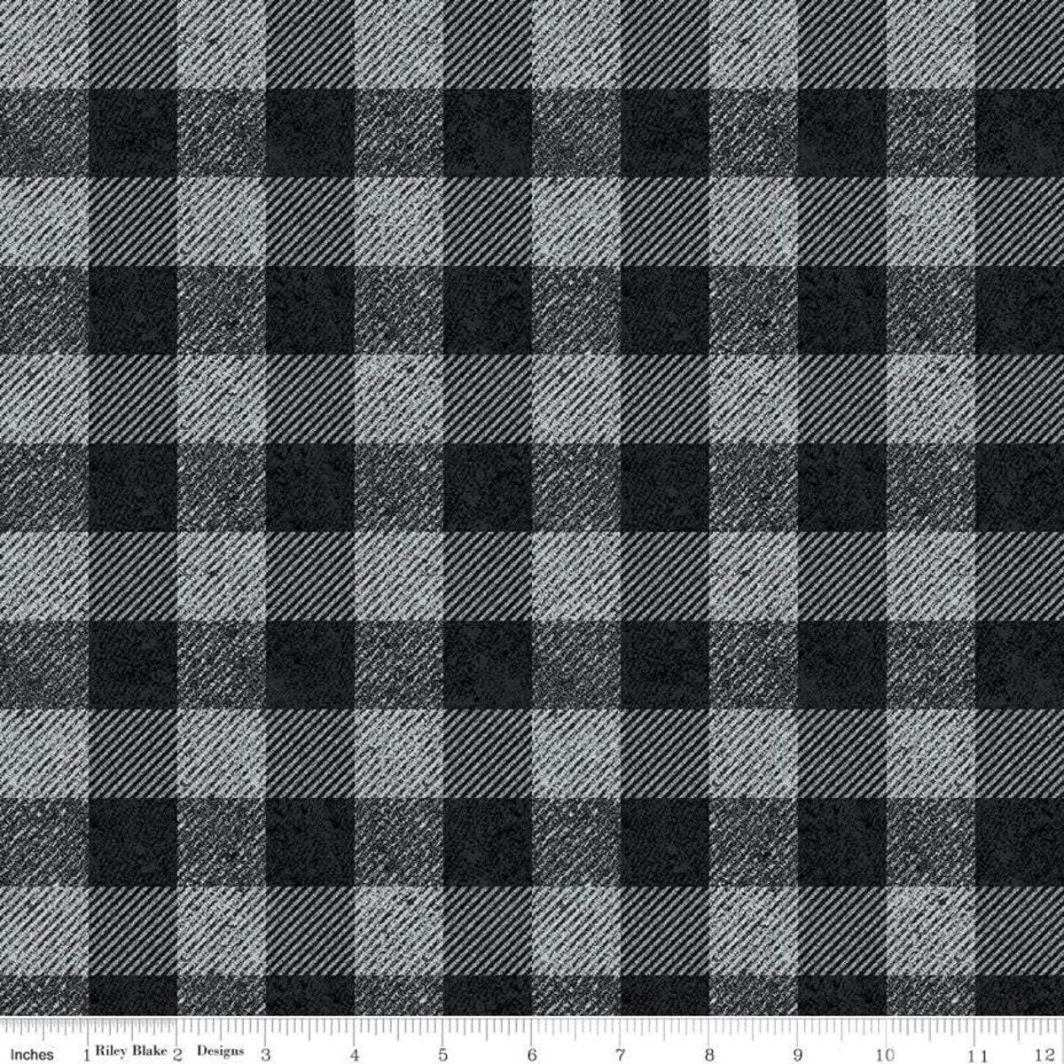 All About Plaids Buffalo Check Black - 1/2 Yard Increments, Cut Continuously - by Riley Blake Designs