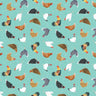 Mint Simple Life Chickens - 1/2 Yard Increments, Cut Continuously - by Sarah Summers Collection for Clothworks