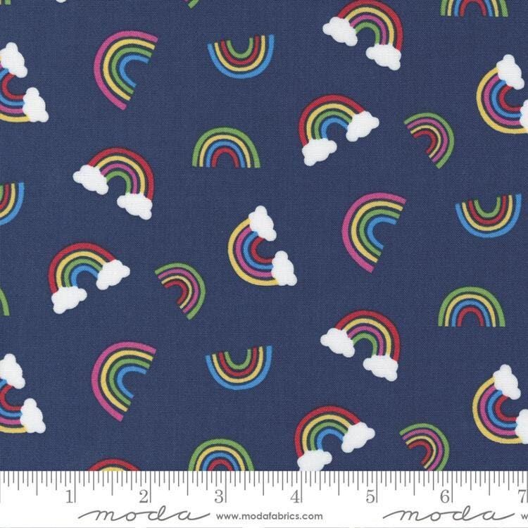 Rainbow Garden in Blueberry - 1/2 Yard Increments, Cut Continuously - by Abi Hall for Moda Fabrics