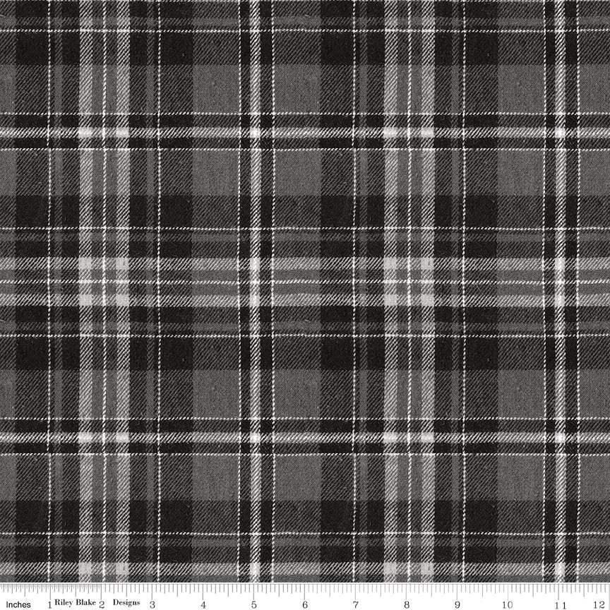 Costume Maker's Act II Plaid in Black - 1/2 Yard Increments, Cut Continuously - by J. Wecker Frisch for Riley Blake Designs