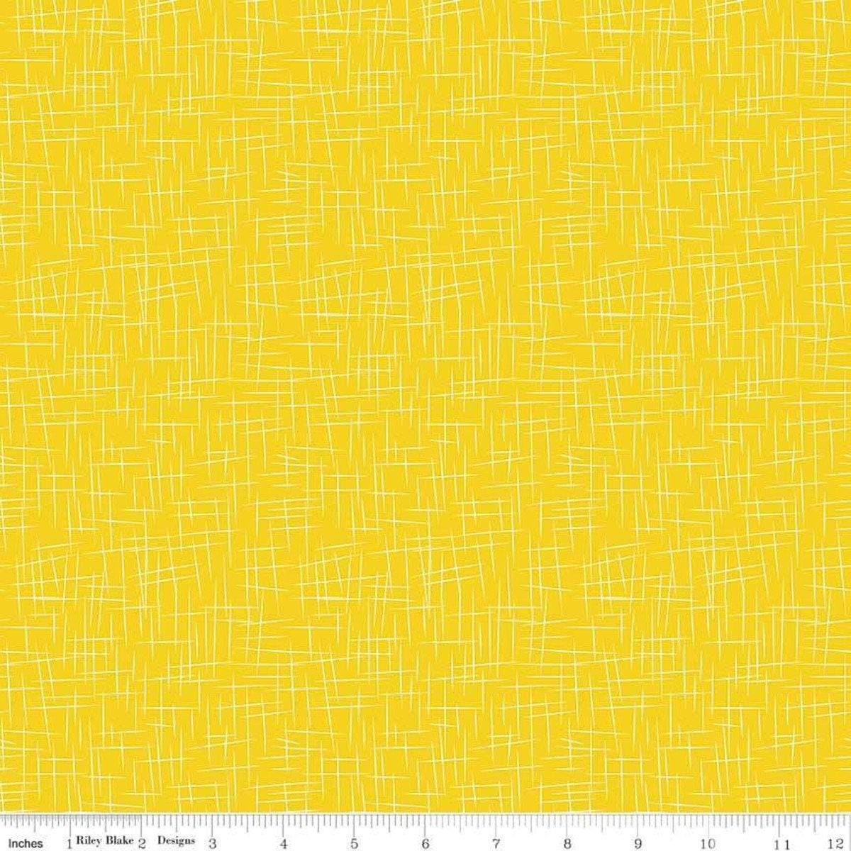 Yellow and White Large Hashtag - 1/2 Yard Increments, Cut Continuously - by Riley Blake Designs
