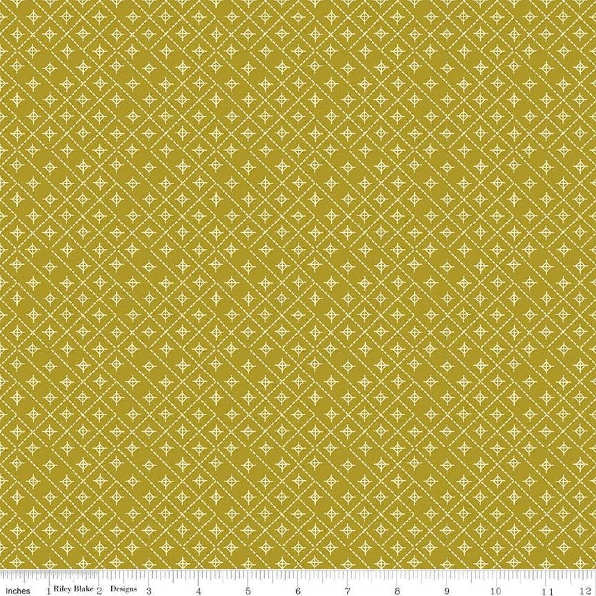Clearance: Give Thanks Diamonds Olive - 1/2 Yard Increments, Cut Continuously - by Sandy Gervais for Riley Blake Designs