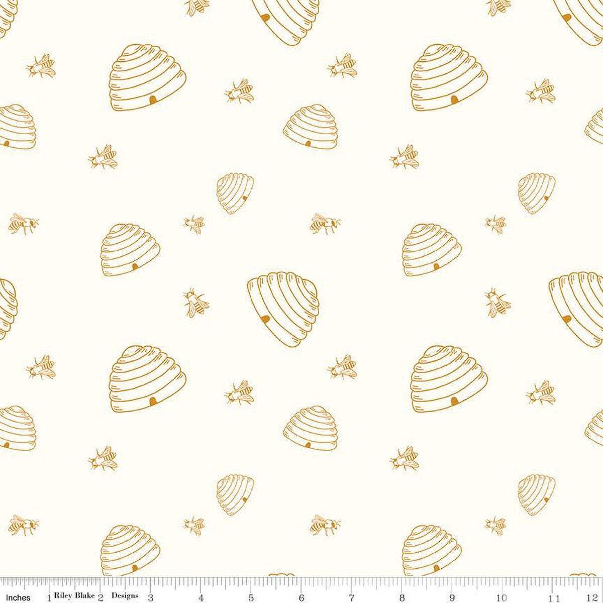 The Beehive State Beehives in Cloud - 1/2 Yard Increments, Cut Continuously - by Shealeen Louise for Riley Blake Designs
