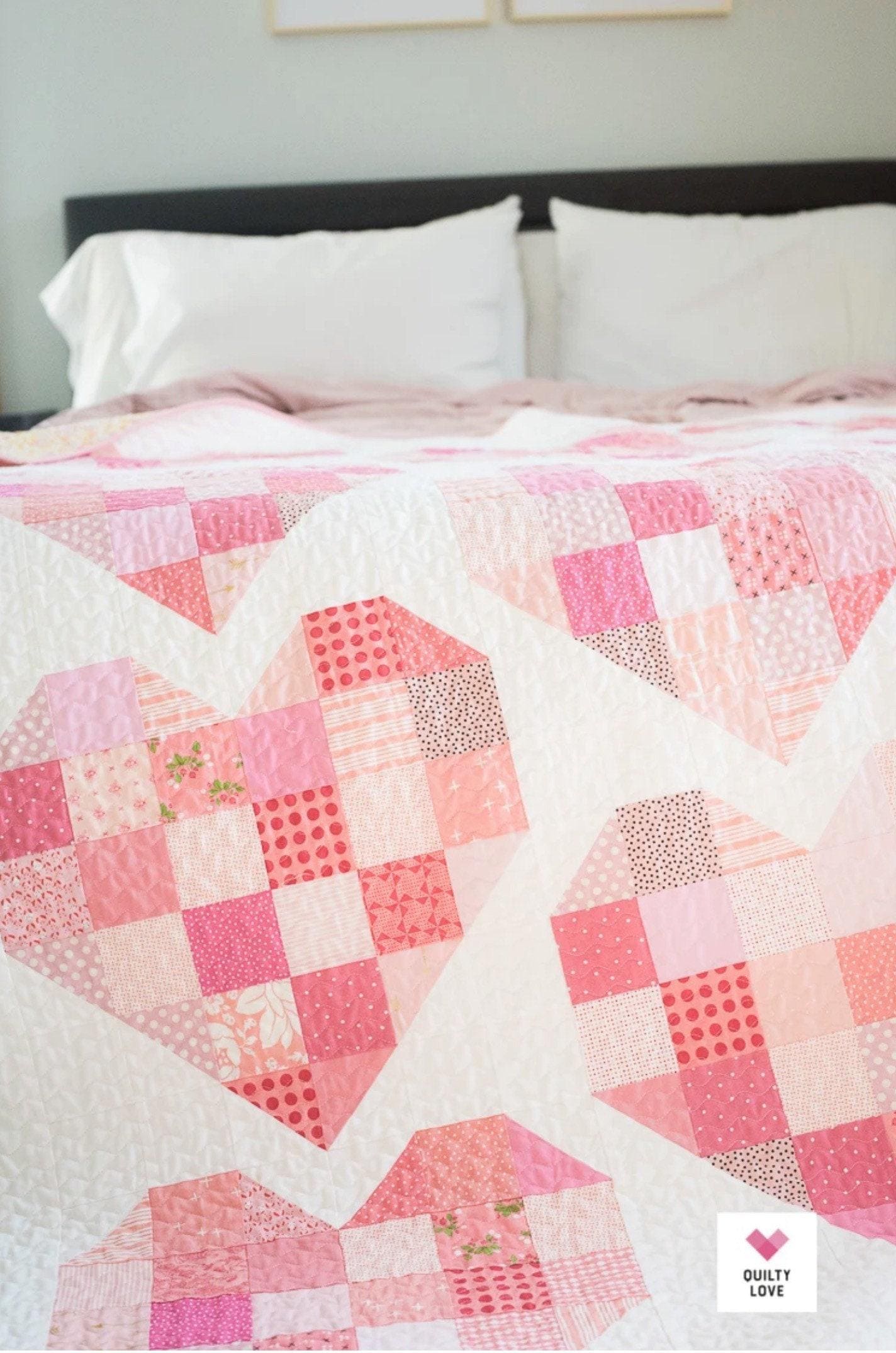 Scrappy Hearts Pattern by Quilty Love