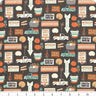 I Love PSL Charcoal Pumpkin Patch - 1/2 Yard Increments, Cut Continuously - by Elizabeth Silver Collection for Camelot Fabrics