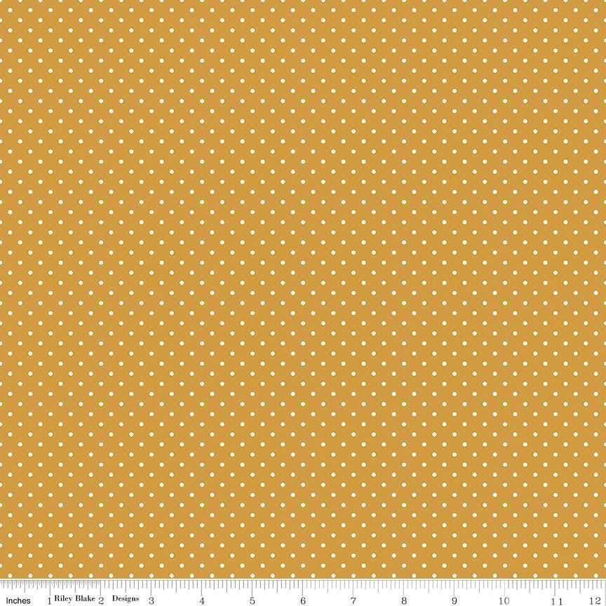 Swiss Dot Golden Yellow - 1/2 Yard Increments, Cut Continuously - by Riley Blake Designs