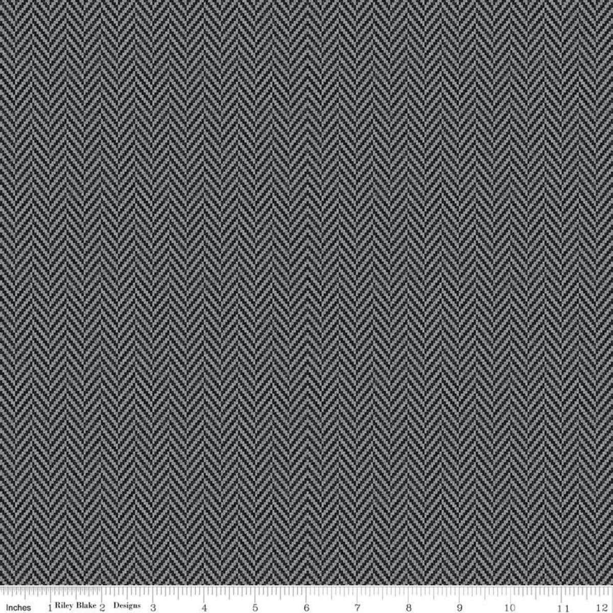 All About Plaids Herringbone Black - 1/2 Yard Increments, Cut Continuously - by Riley Blake Designs