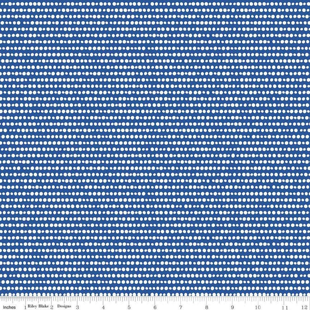 Clearance- Grl Pwr Spots Blue - 1/2 Yard Increments, Cut Continuously - by Amber Kemp-Gerstel for Riley Blake Designs