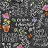 Flower Market Beautiful Day in Black - 1/2 Yard Increments, Cut Continuously - by Lily and Val for Michael Miller
