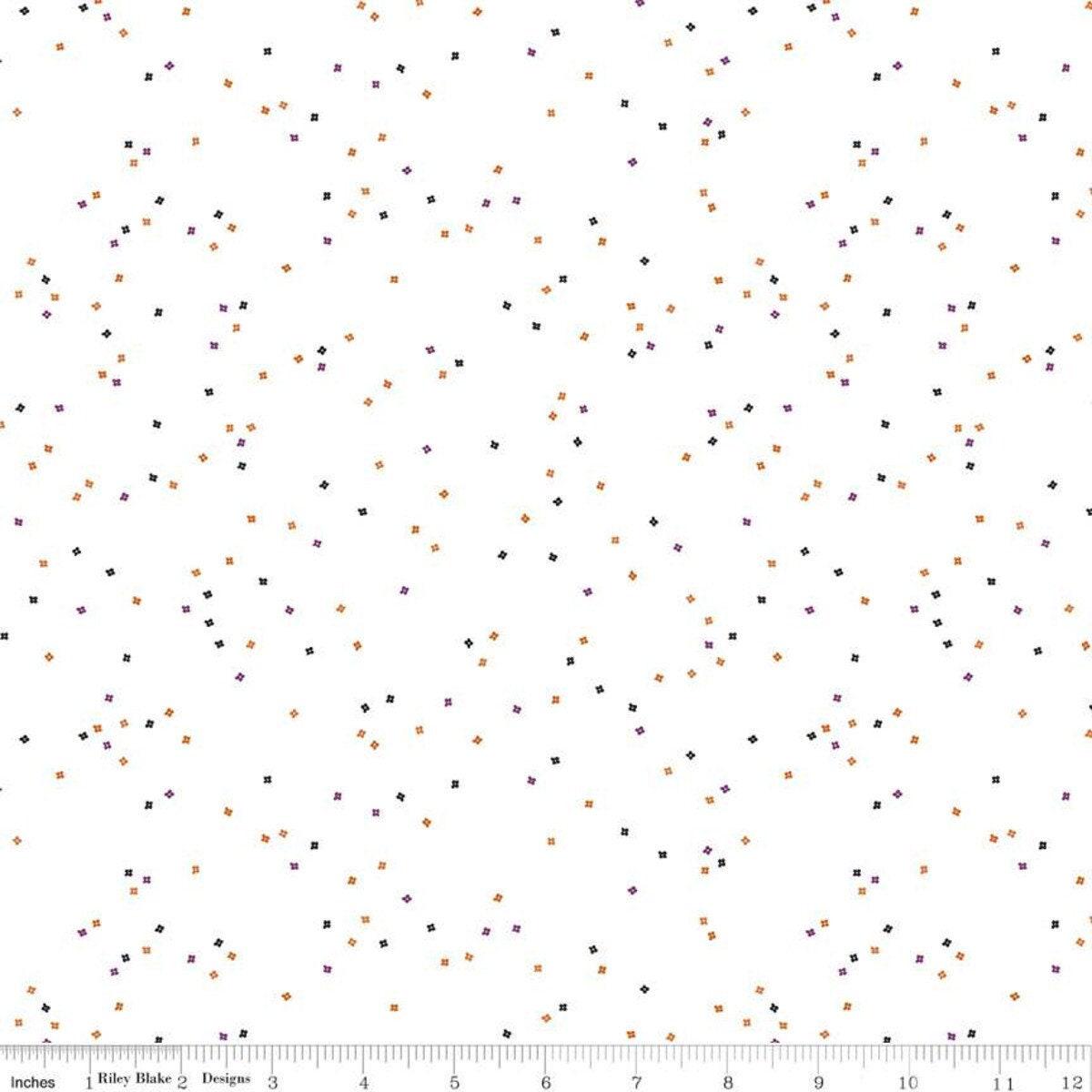 Trick or Treat Blossom on White - 1/2 Yard Increments, Cut Continuously - by Christopher Thompson for Riley Blake Designs
